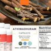 Frasco de cápsulas vegetales Athimadhuram con regaliz natural