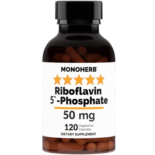 Frasco cápsulas vegetarianas riboflavina bioactiva MONOHERB