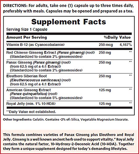 Frasco de cápsulas Vitamin World Ginseng Complex 1000 mg