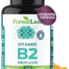 Frasco de cápsulas vitamina b2 riboflavina 400mg forestleaf