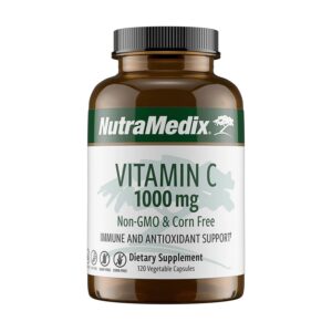 Frasco de cápsulas vegetales de vitamina C sin maíz NutraMedix
