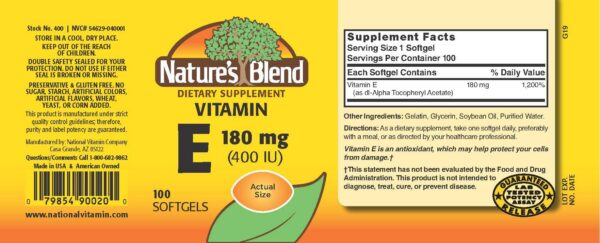 Frasco cápsulas vitamina e 400 ui