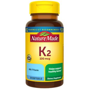 Frasco de cápsulas blandas de vitamina K2 Nature Made