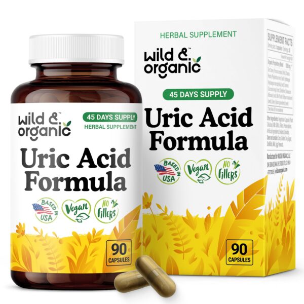 Version 1.0.0 Frasco de cápsulas Wild & Organic para ácido úrico