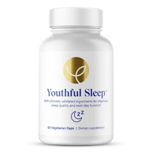 Frasco de cápsulas Youthful Sleep soporte natural para dormir