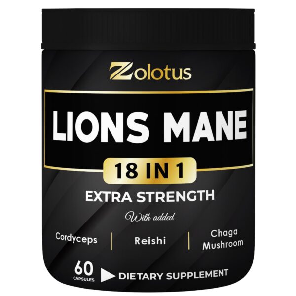 Frasco de cápsulas Zolotus Melena de León con Cordyceps