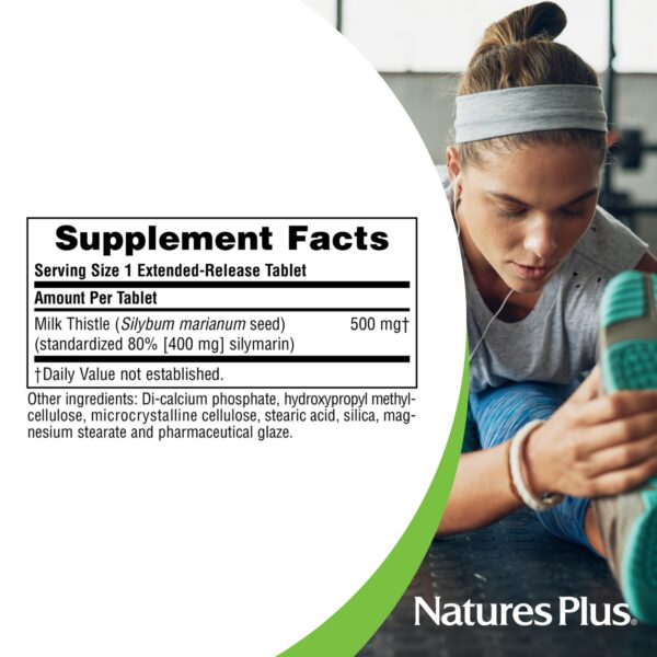 Detalle del frasco de Cardo Mariano NaturesPlus Herbal Actives