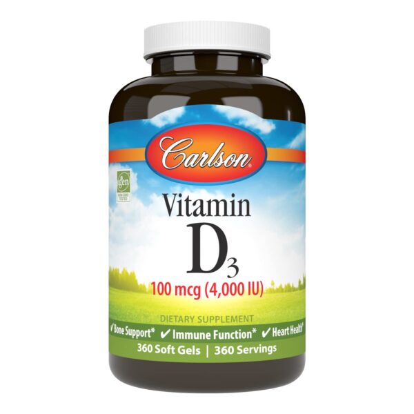 Version 1.0.0 Frasco Carlson Vitamina D3 4000 UI 360 softgels