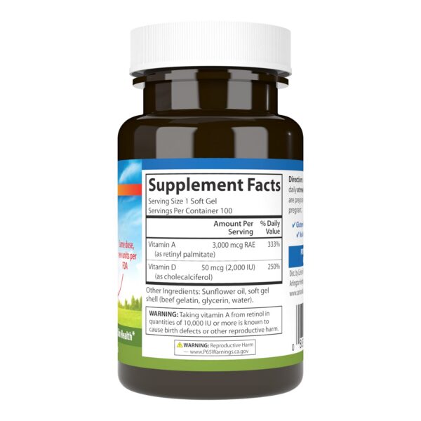 Frasco Carlson vitaminas A y D para apoyo óseo y visión