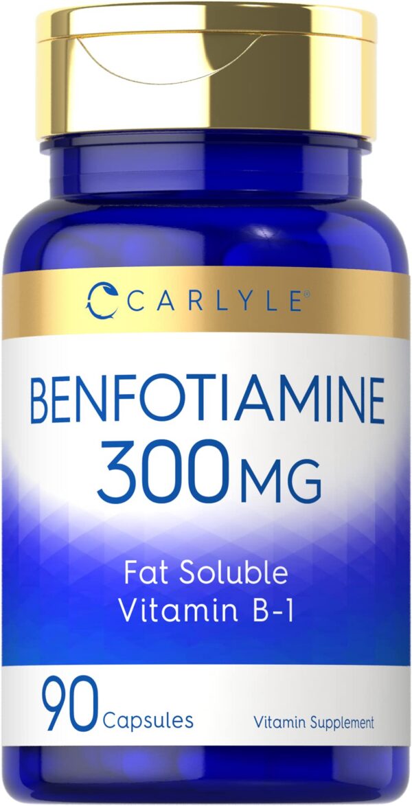 Frasco de Carlyle Benfotiamina 300mg 90 cápsulas
