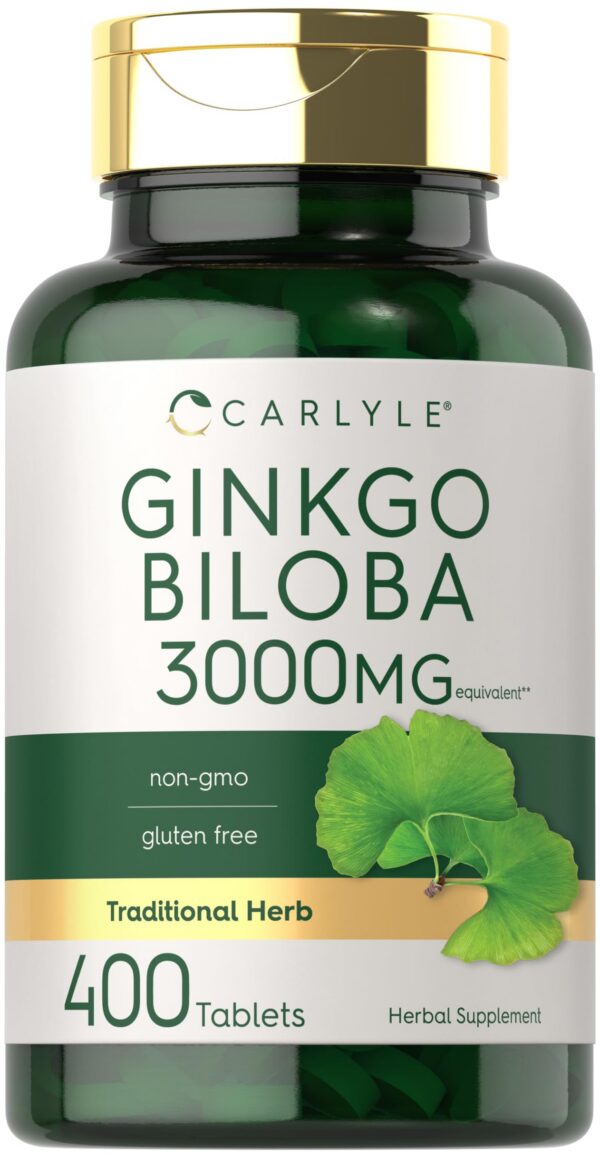 Frasco Carlyle Ginkgo Biloba 3000mg 400 tabletas