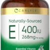 Frasco Carlyle suplemento vitamina e 400 ui 250 cápsulas