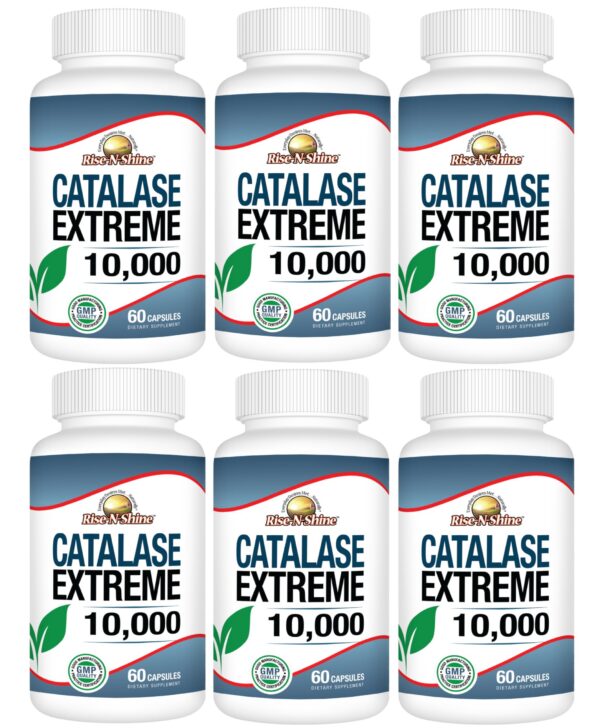 Frasco Catalase Extreme 10,000 Rise-N-Shine 360 cápsulas