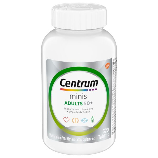 Version 1.0.0 Frasco de Centrum Minis Silver para adultos mayores 320 tabletas