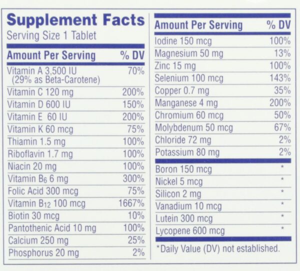 Frasco Centrum Silver Hombres 50 plus multivitaminico y multimineral