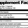 Frasco cerrado cápsulas aloe vera 248mg 3.2% aloína