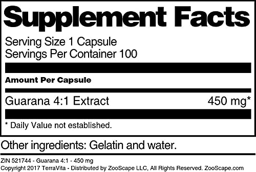 Frasco cerrado cápsulas guaraná natural de Brasil