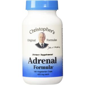 Frasco Christopher's Original Formulas Adrenal Formula 100 cápsulas