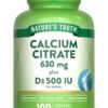 Frasco Nature's Truth Citrato de Calcio con D3