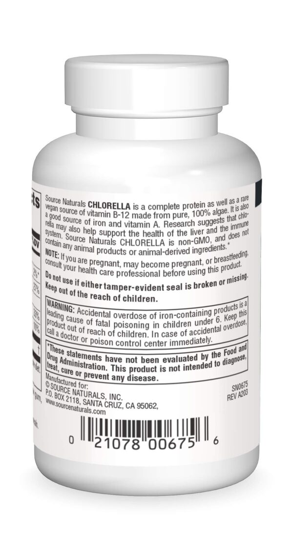 Version 1.0.0 Frasco Clorela Source Naturals para salud y energía
