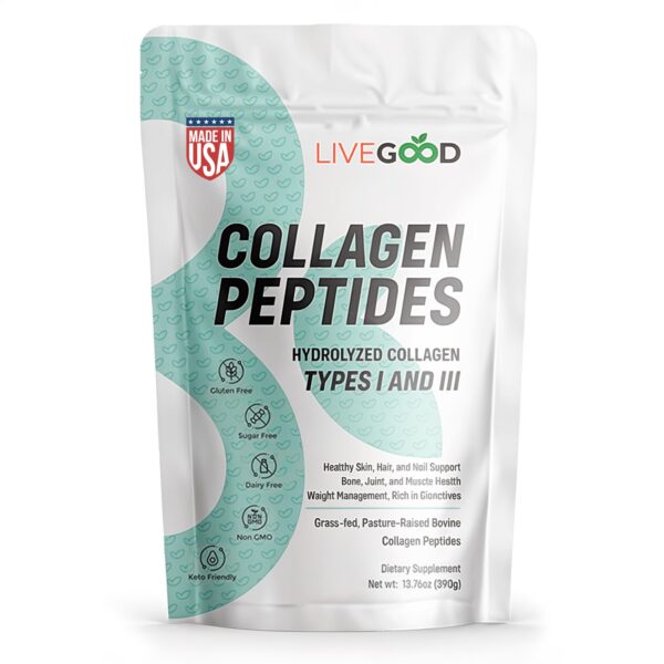 Frasco de colágeno sin sabor listo para uso