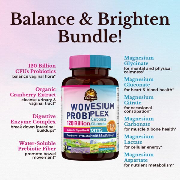 Frasco de complejo de magnesio Vitalitown con 120 cápsulas