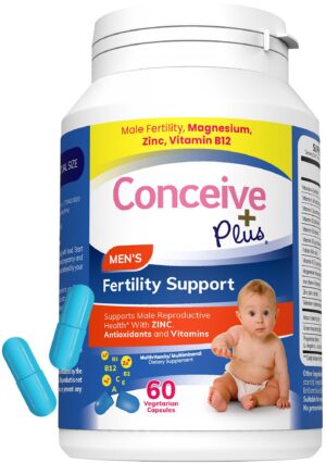 Frasco Conceive Plus para fertilidad masculina con nutrientes esenciales