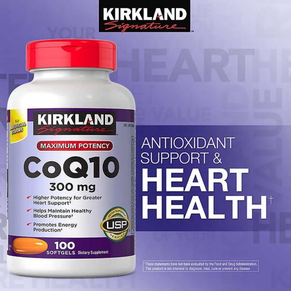Frasco de CoQ10 Kirkland Signature 300 mg