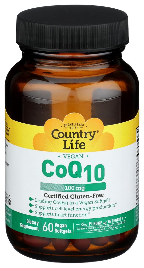 Frasco Country Life Simply CoQ10 100 mg 60 capsulas blandas