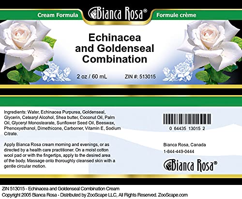Frasco crema Echinacea Goldenseal Bianca Rosa 2 oz lado