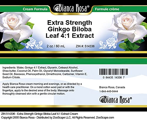 Etiqueta de crema extracto hoja ginkgo biloba 4 a 1