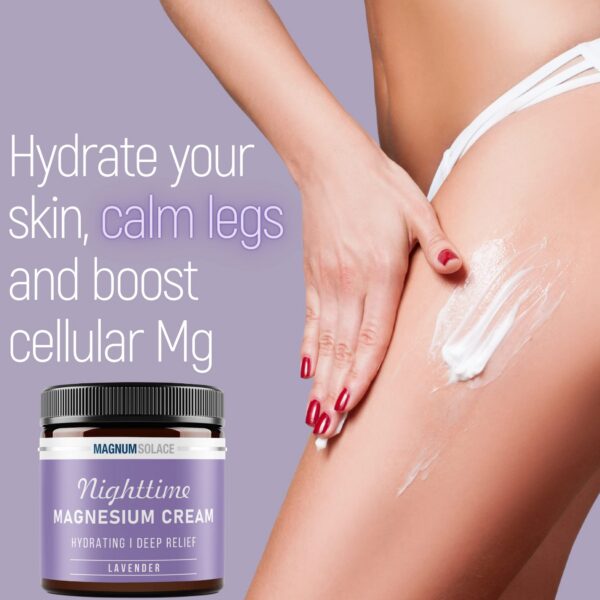 Frasco de crema de magnesio con aroma lavanda