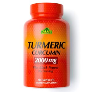 Frasco de cápsulas de Curcumina 2000mg Alfa Vitamins