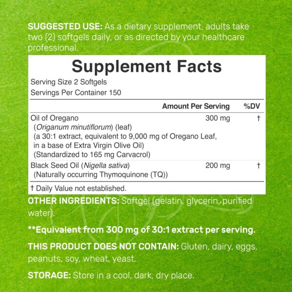 Version 1.0.0 Frasco DEAL SUPPLEMENT 300 cápsulas blandas de aceite de orégano