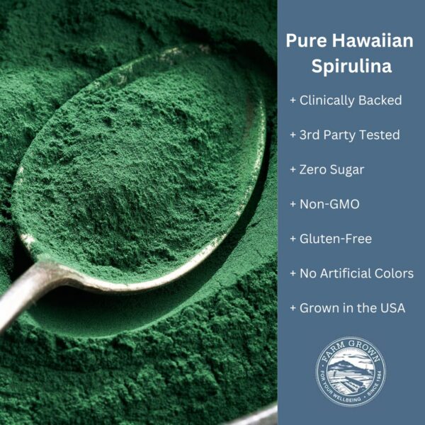 Frasco detalle espirulina hawaiana pura Nutrex Hawaii