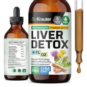 Frasco detox hígado Bio Krauter gotas 4 oz limpieza hepática