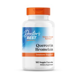 Frasco Quercetina Bromelina Doctor's BEST 180 cápsulas