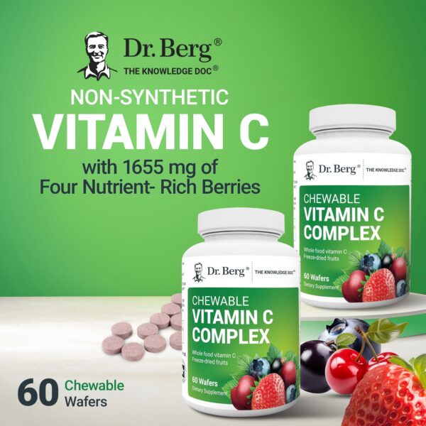 Frasco de Dr. Berg vitamina C con ingredientes orgánicos