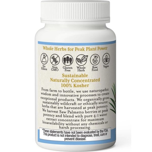 Frasco Eclectic Herb cápsulas saw palmetto 120 unidades