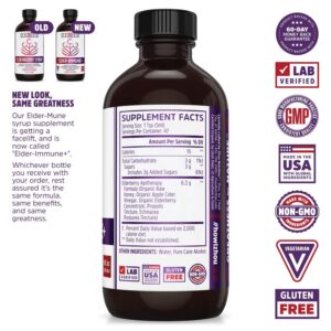 Frasco de Elderberry Syrup apoyo inmunológico Zhou Nutrition