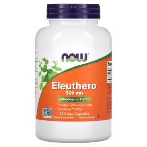 Frasco Eleuthero 500mg Now Foods 250 cápsulas
