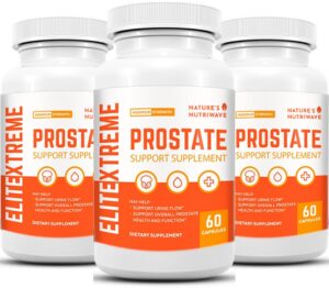 Frasco EliteXtreme suplemento natural con Saw Palmetto y vitaminas