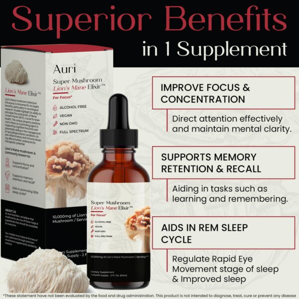 Frasco elixir Melena de León Auri para tomar gotas diariamente