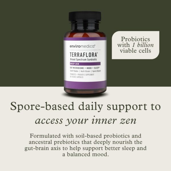 frasco enviromedica terraflora deep zen 60 cápsulas sinbiótico