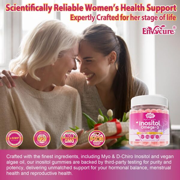 Gomitas EnvyCure Inositol Omega-3 dentro de frasco