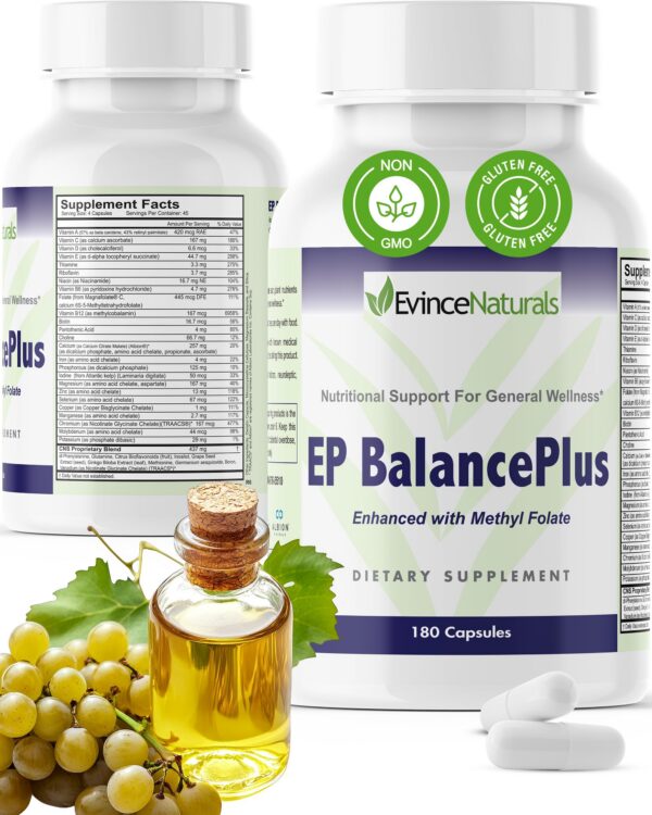 Frasco EP BalancePlus multivitamínico para adultos 180 cápsulas