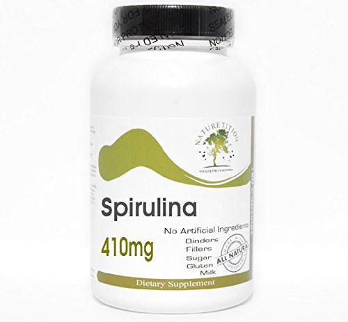 Frasco espirulina 410 mg 200 cápsulas Naturetition