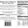 Frasco de espirulina Natural Zing tabletas orgánicas