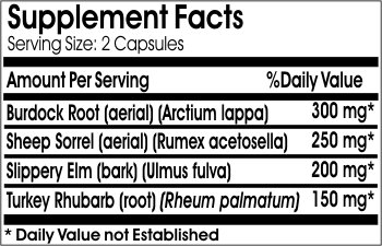 Cápsulas Essiac Tea Max sin aditivos para salud natural