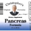 Frasco y etiqueta fórmula páncreas Dr. Christopher
